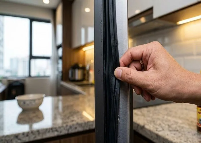 ron cửa tủ lạnh hở gây đọng nước bên trong